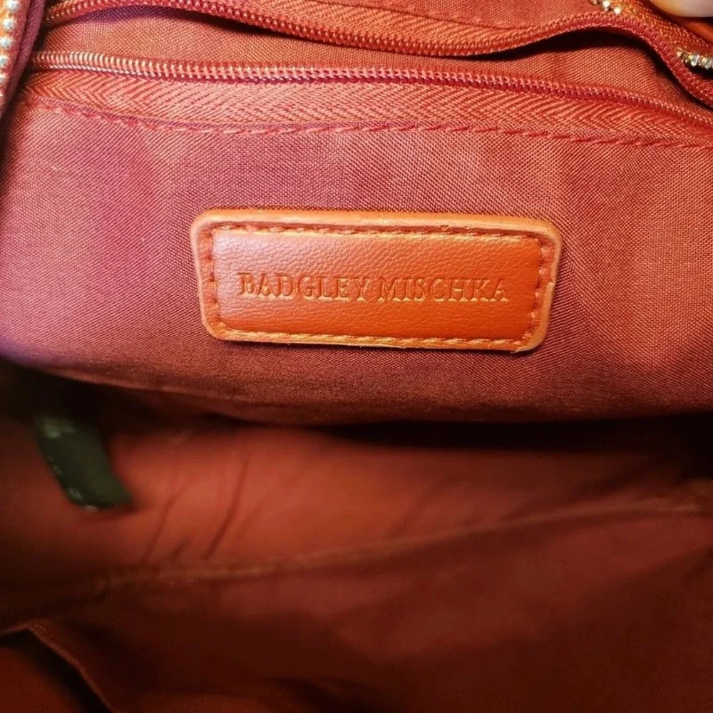 Badgley Mischka Red Quilted Studded Vegan Leather Mini Backpack NWT